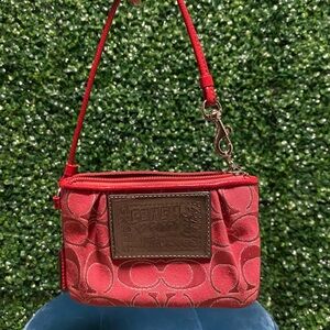 Rare Coach POPPY Silver Accented Wristlet